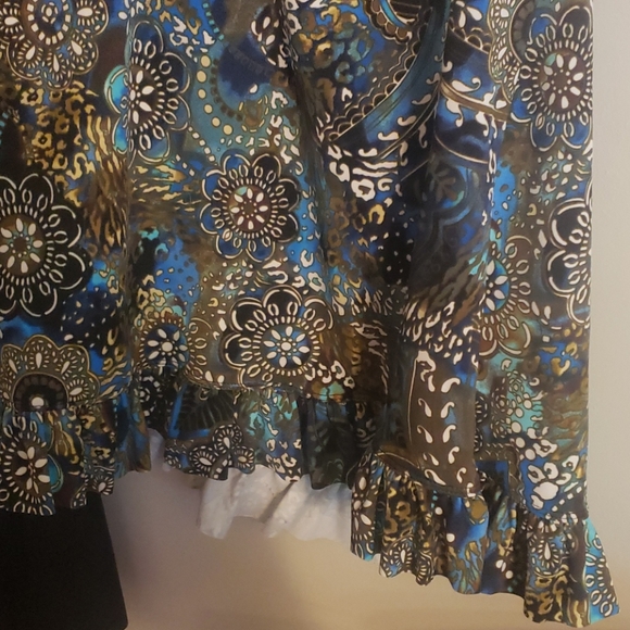 Fit 4 U Halter Long Tankini Top Floral Blue Green - Picture 5 of 5